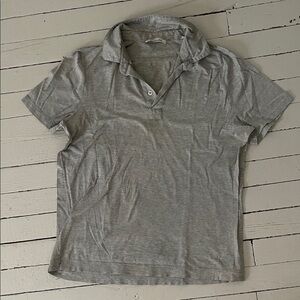 Gray & White Striped Men’s Polo Shirt